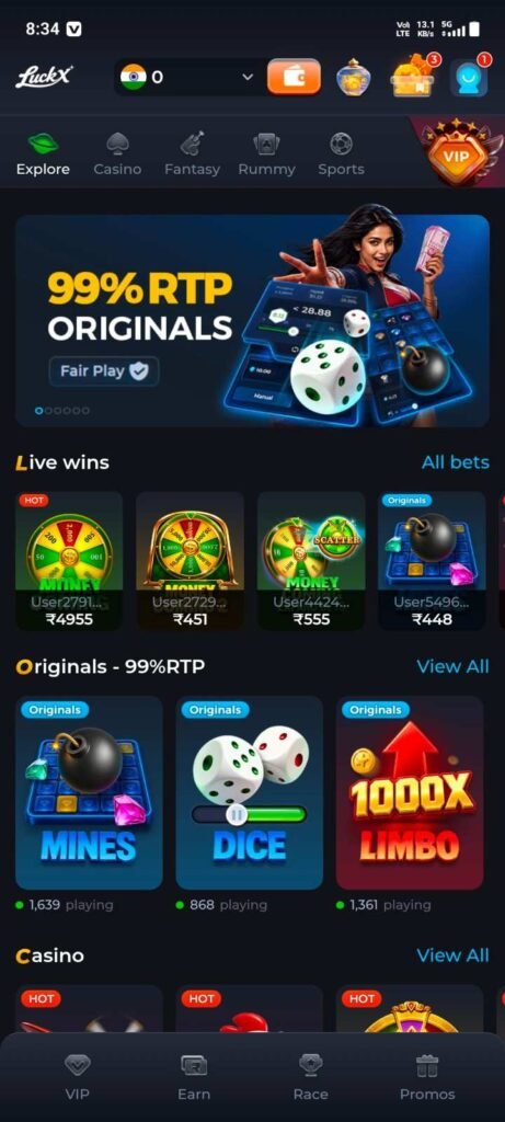 Luckx Game App